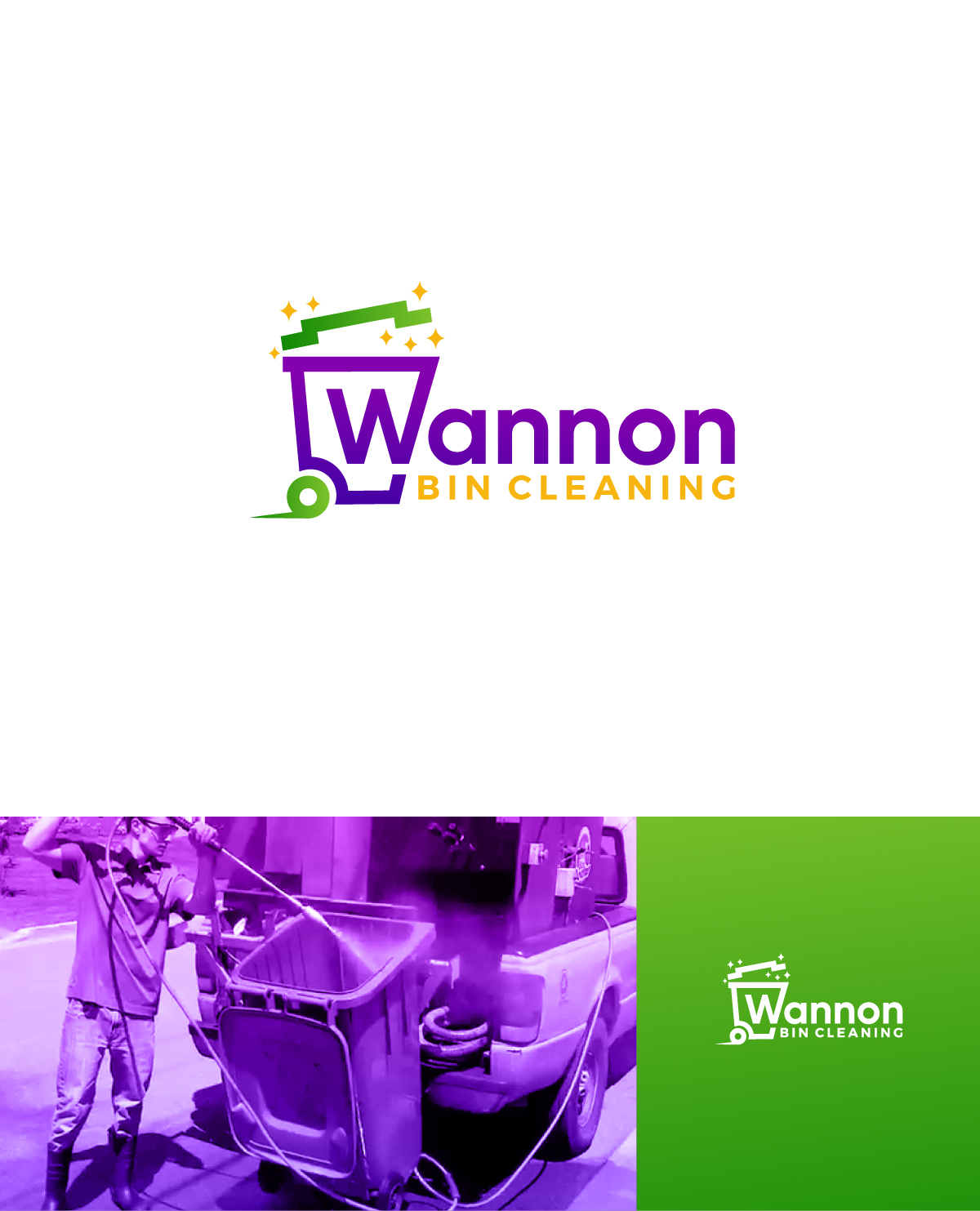 Diseño de Logo por apik. para Wannon Bin Cleaning  | Diseño #35241755
