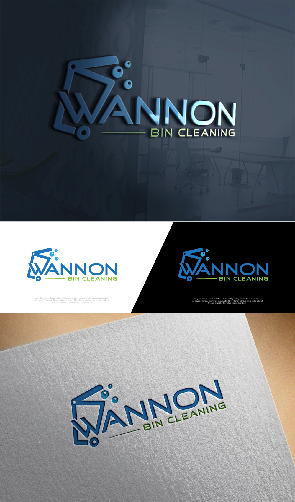 Diseño de Logo por Cool-Designer para Wannon Bin Cleaning  | Diseño #35242191