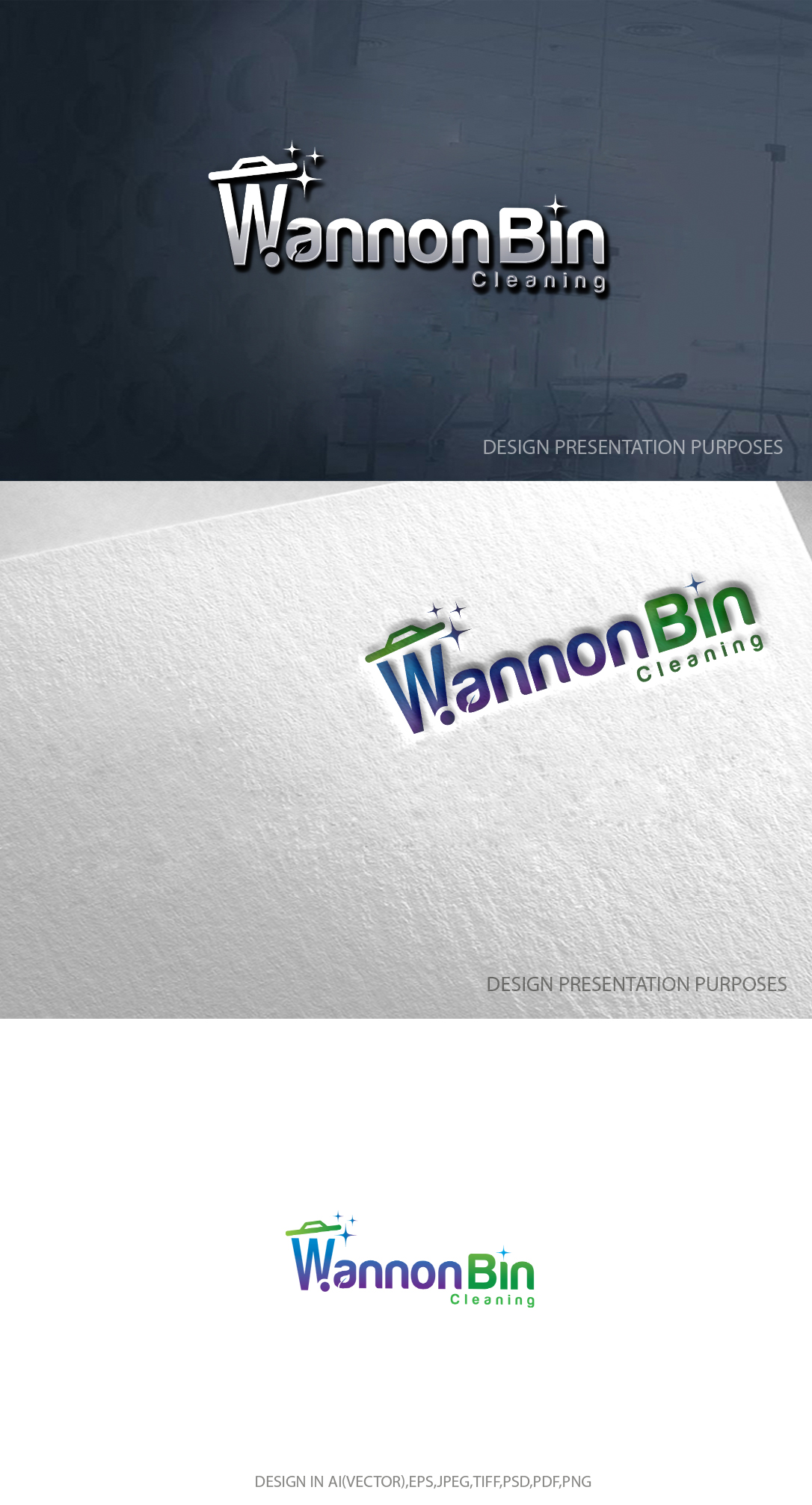 Logo Design by zebronicgraphic for Wannon Bin Cleaning  | Design #35248249