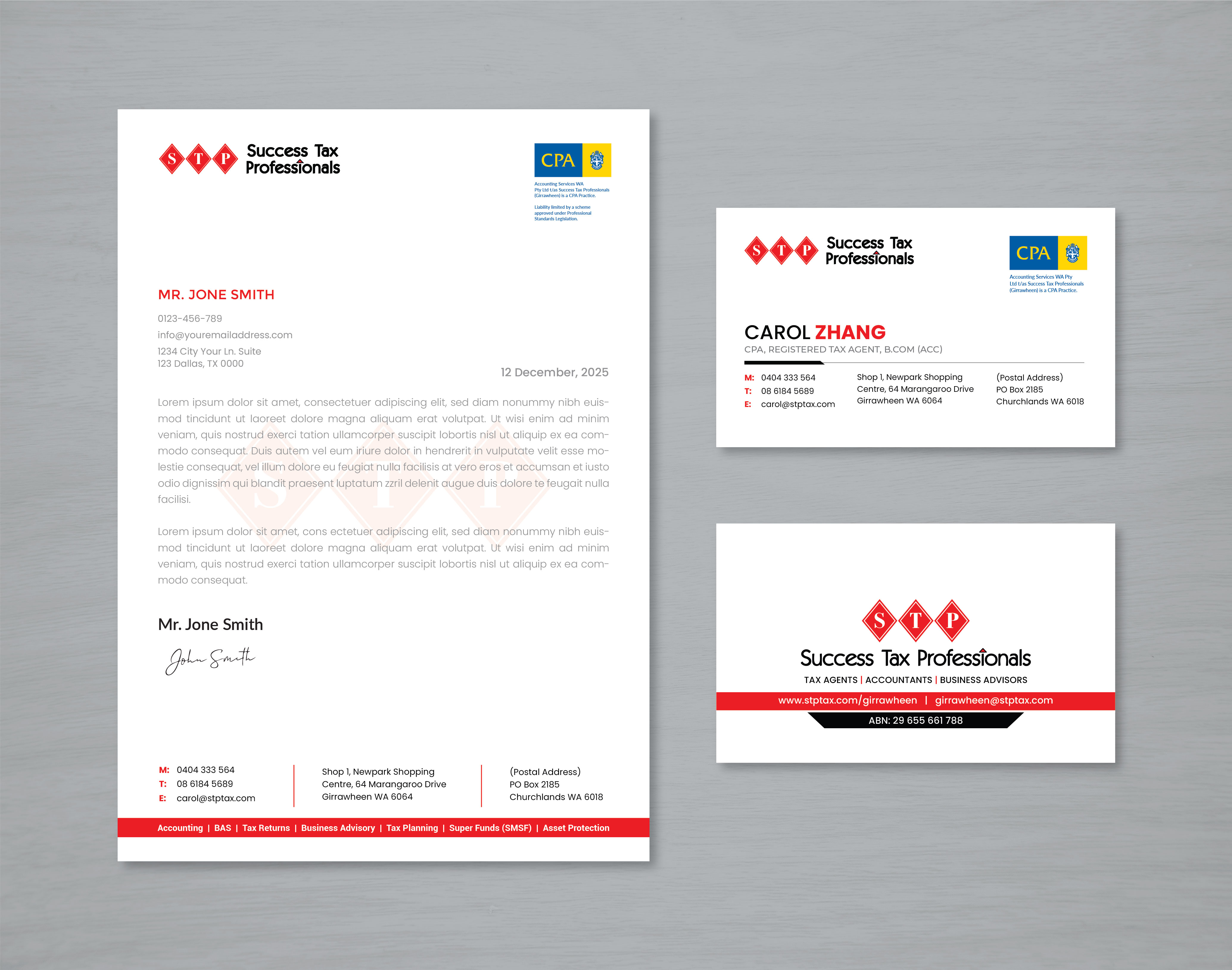 Diseño de Papelería por artbitin para Success Tax Professionals (Girrawheen) | Diseño #35262840