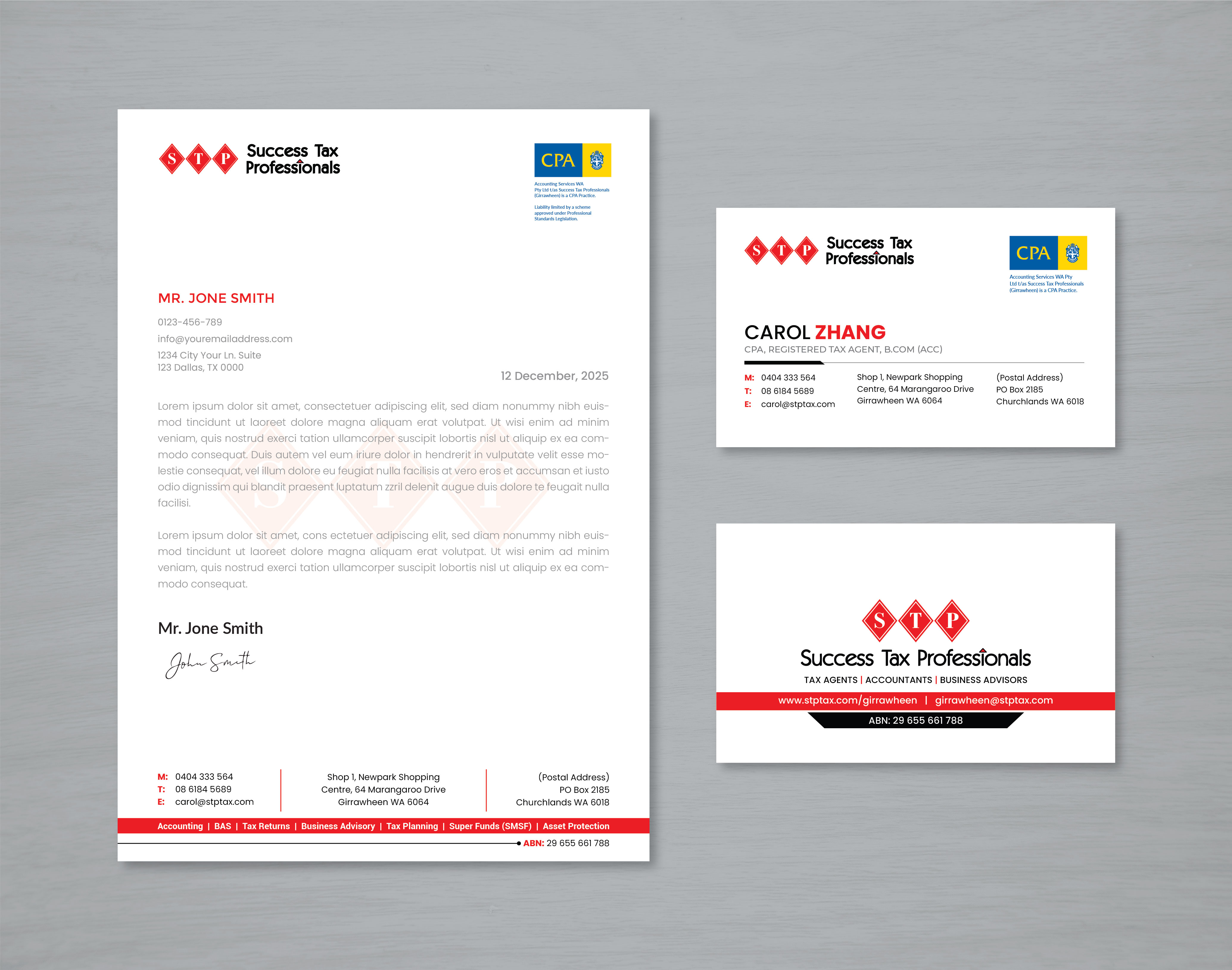 Schreibwaren-Design von artbitin für Success Tax Professionals (Girrawheen) | Design: #35291211