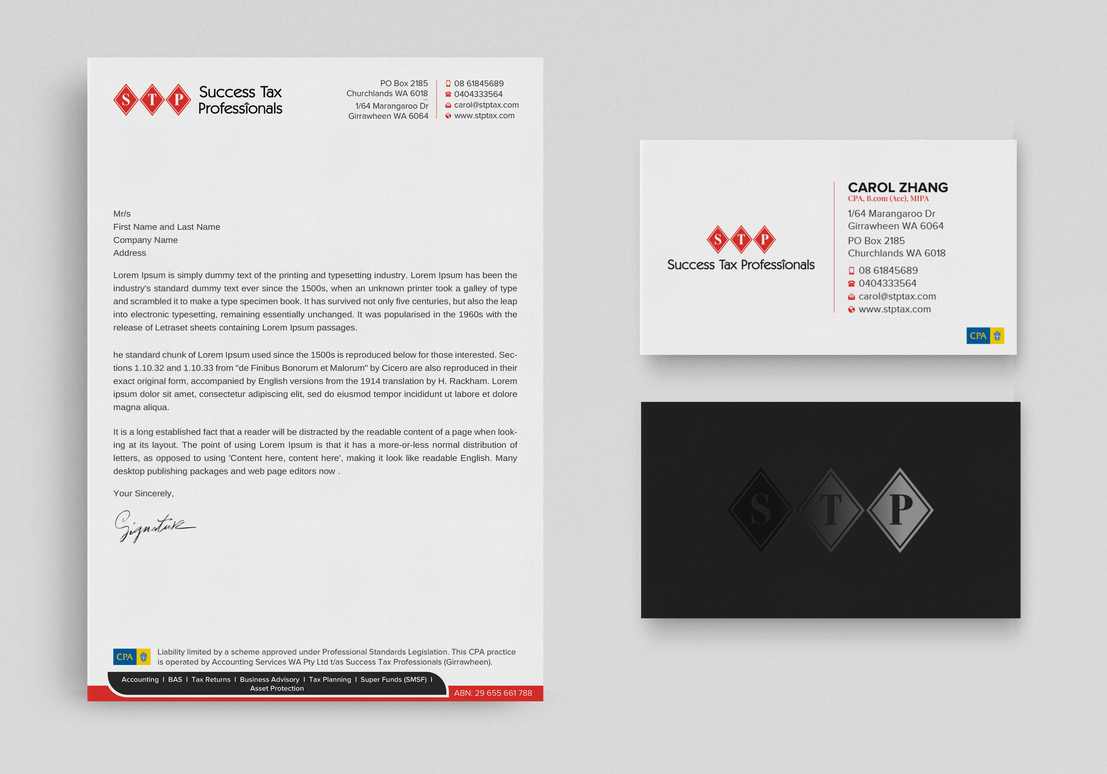 Stationery Design by Uttom 2 for Success Tax Professionals (Girrawheen) | Design #35251514