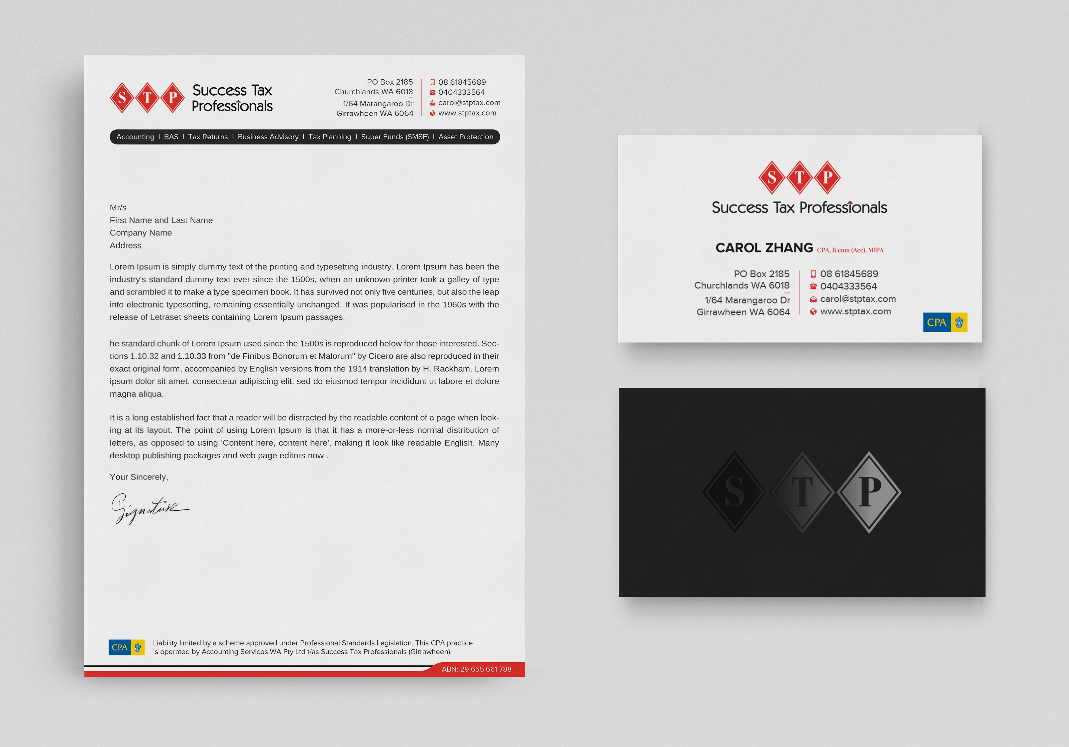 Stationery Design by Uttom 2 for Success Tax Professionals (Girrawheen) | Design #35251516