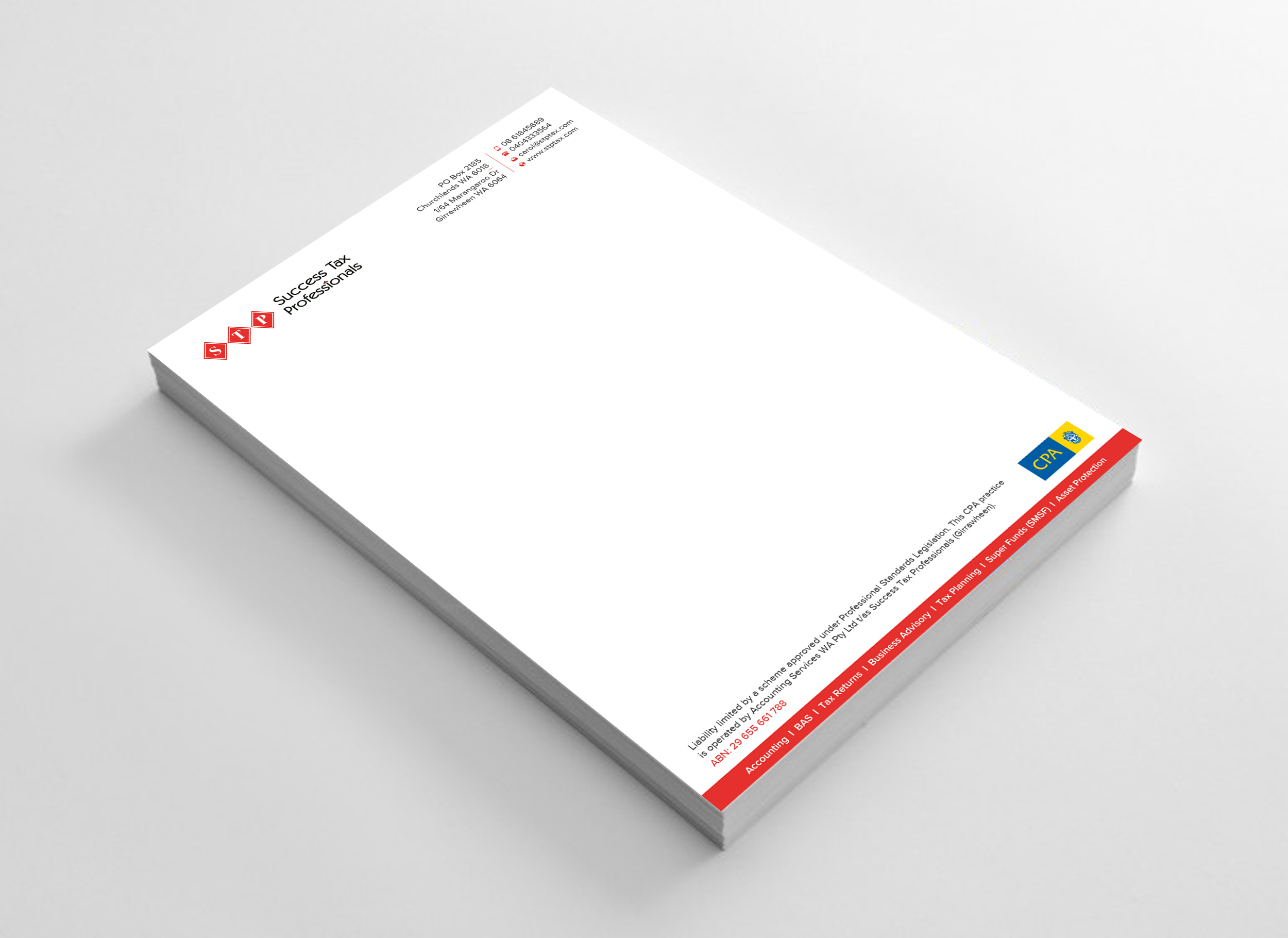 Stationery Design by Uttom 2 for Success Tax Professionals (Girrawheen) | Design #35251520