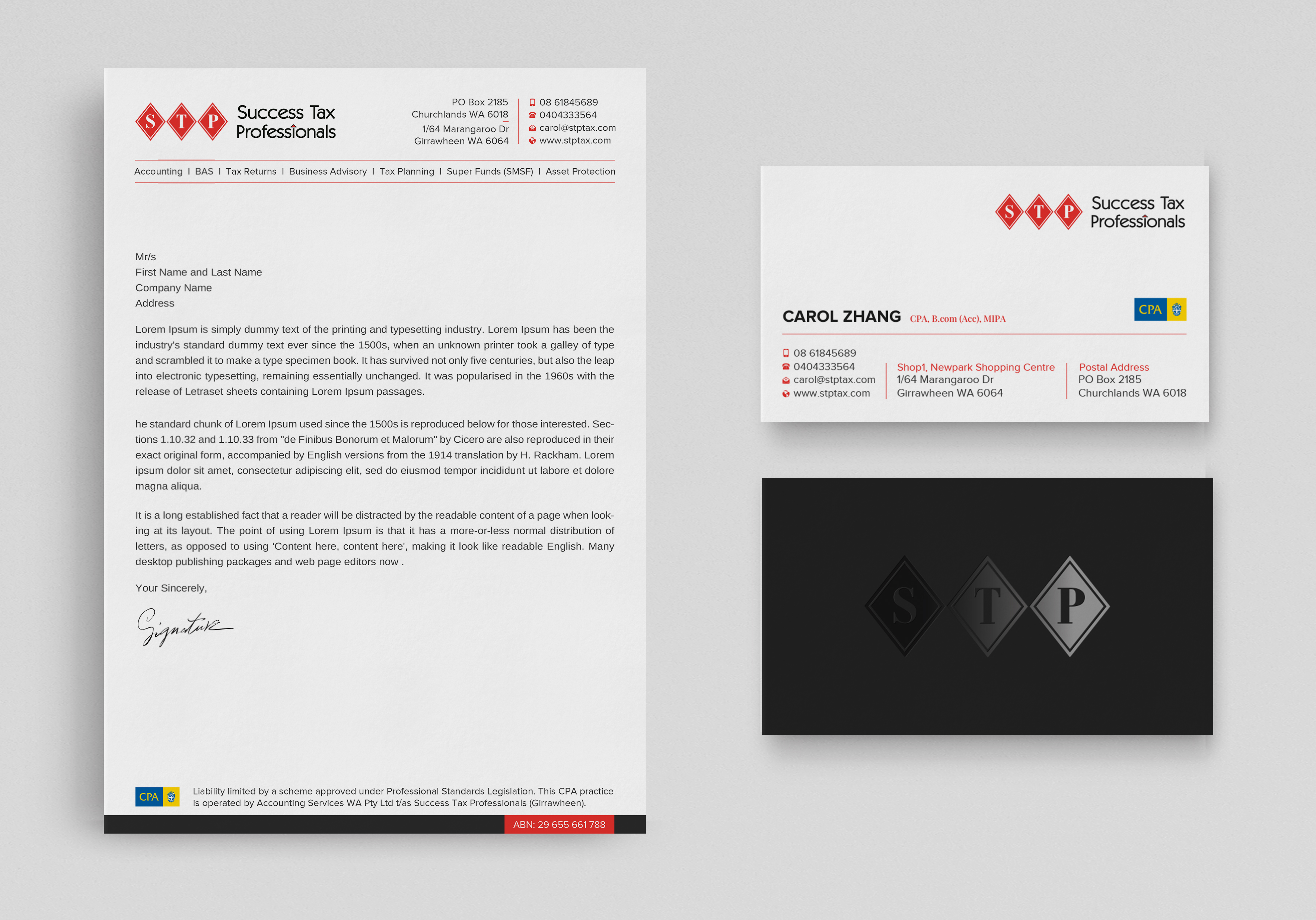 Stationery Design by Uttom 2 for Success Tax Professionals (Girrawheen) | Design #35251521