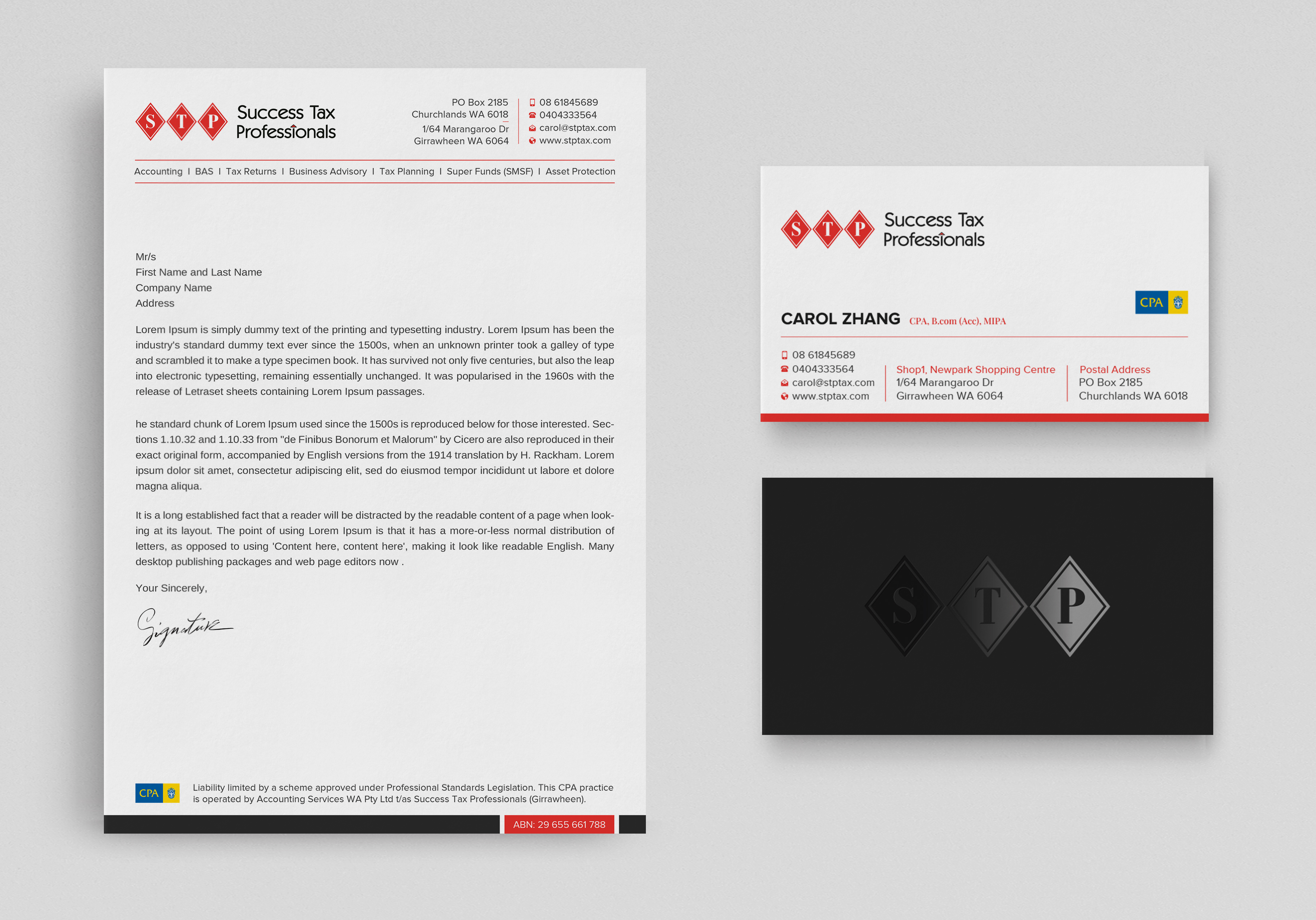 Stationery Design by Uttom 2 for Success Tax Professionals (Girrawheen) | Design #35251522