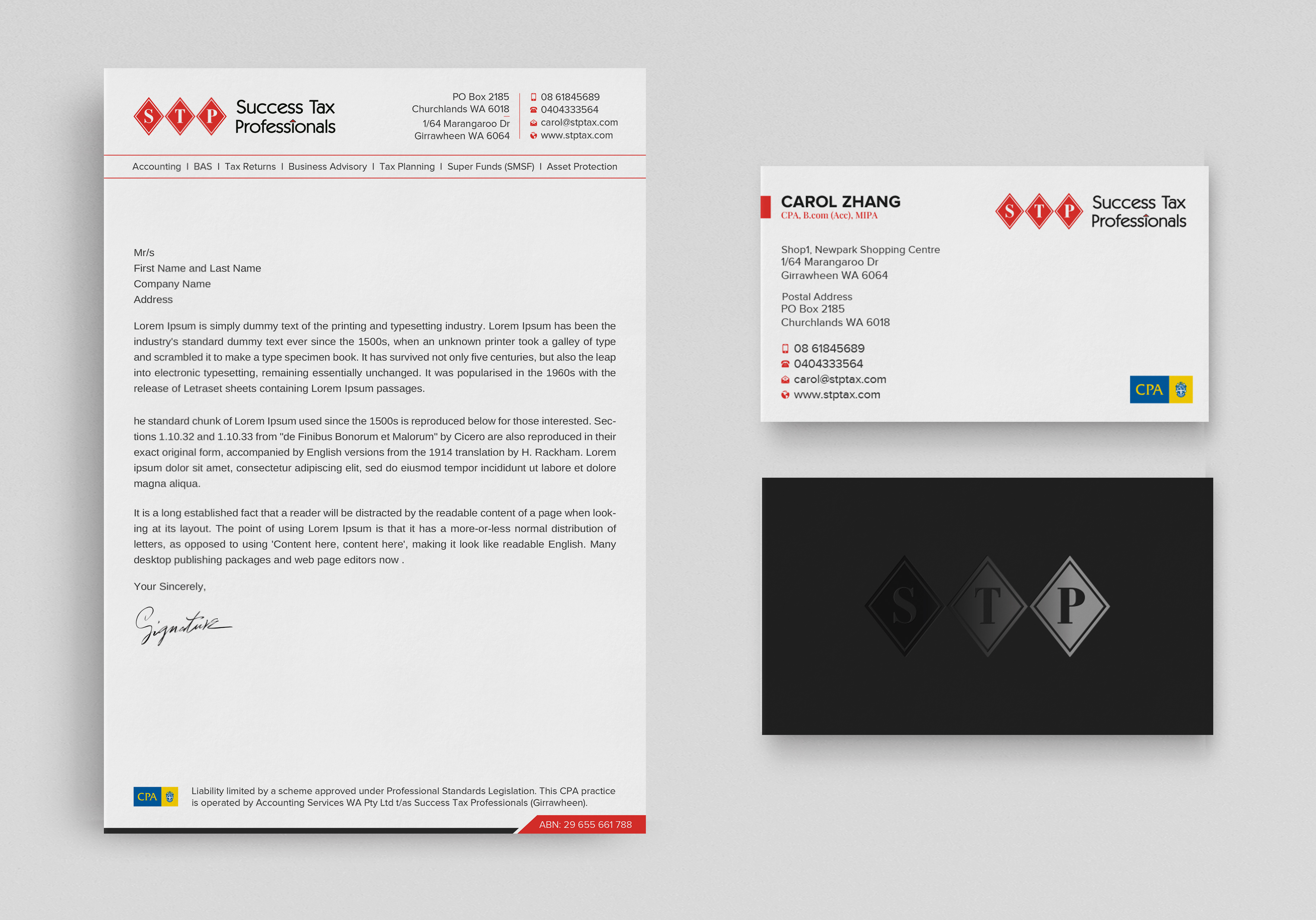Stationery Design by Uttom 2 for Success Tax Professionals (Girrawheen) | Design #35251523