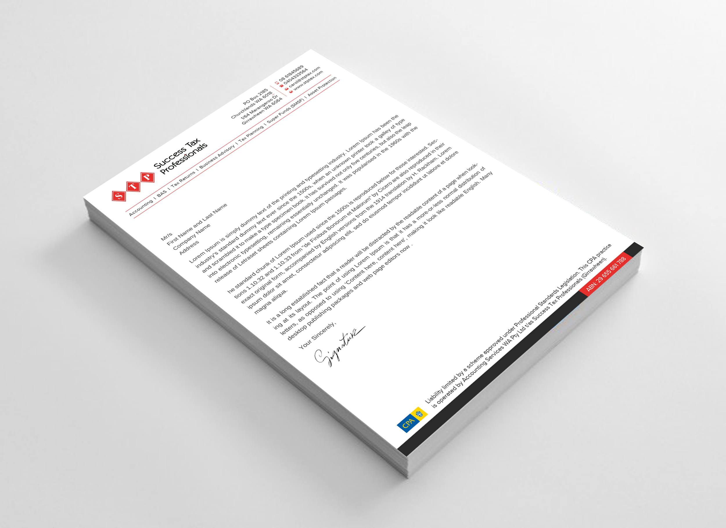 Stationery Design by Uttom 2 for Success Tax Professionals (Girrawheen) | Design #35251526