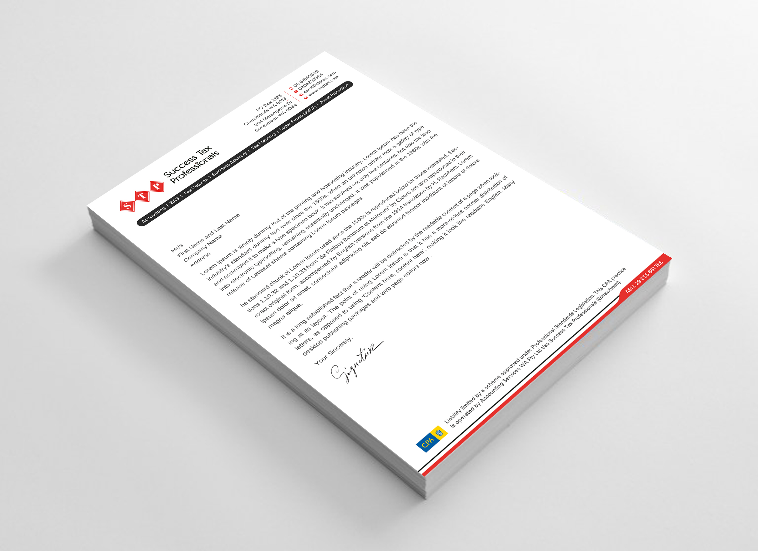 Stationery Design by Uttom 2 for Success Tax Professionals (Girrawheen) | Design #35251528