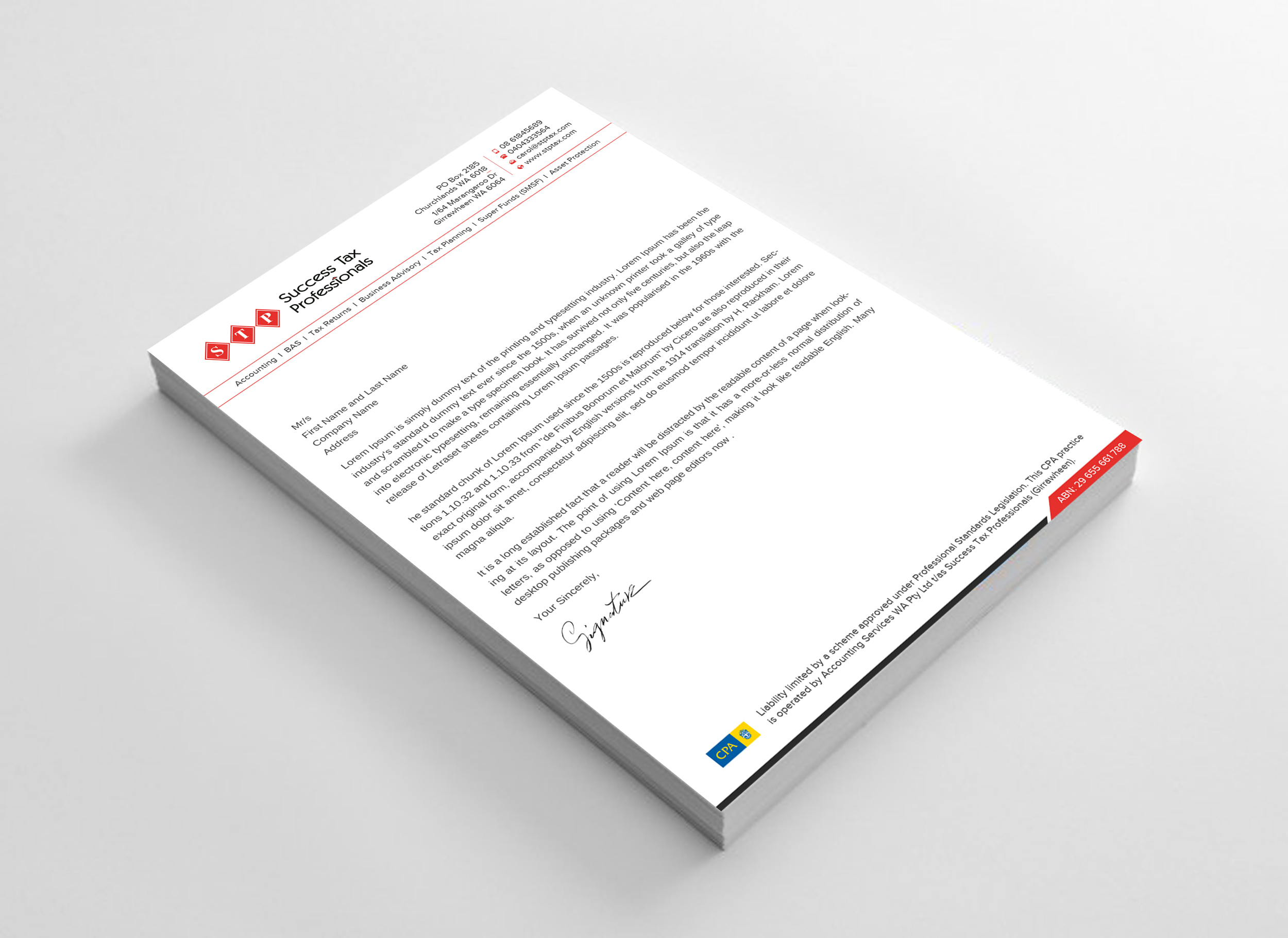 Stationery Design by Uttom 2 for Success Tax Professionals (Girrawheen) | Design #35251529