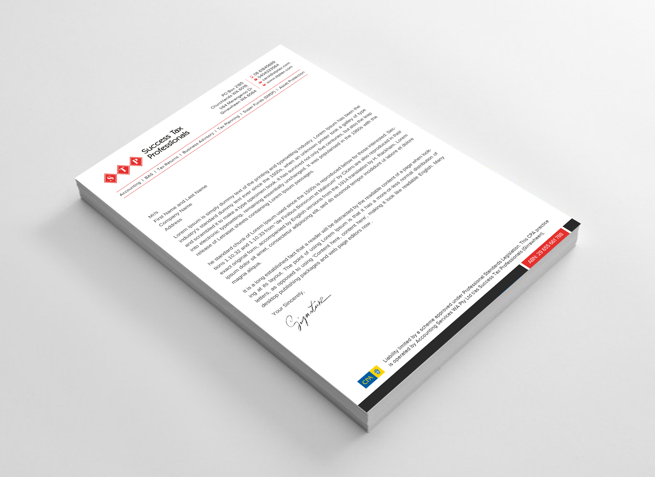Stationery Design by Uttom 2 for Success Tax Professionals (Girrawheen) | Design #35251579