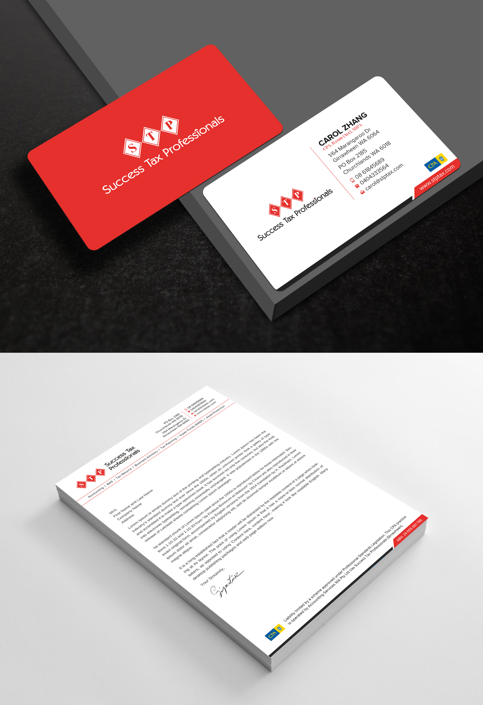 Stationery Design by Uttom 2 for Success Tax Professionals (Girrawheen) | Design #35261125
