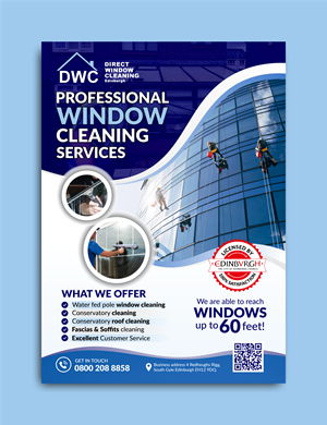 Flyer Design by Excellar Hub for Direct Window Cleaning | Design: #35296276