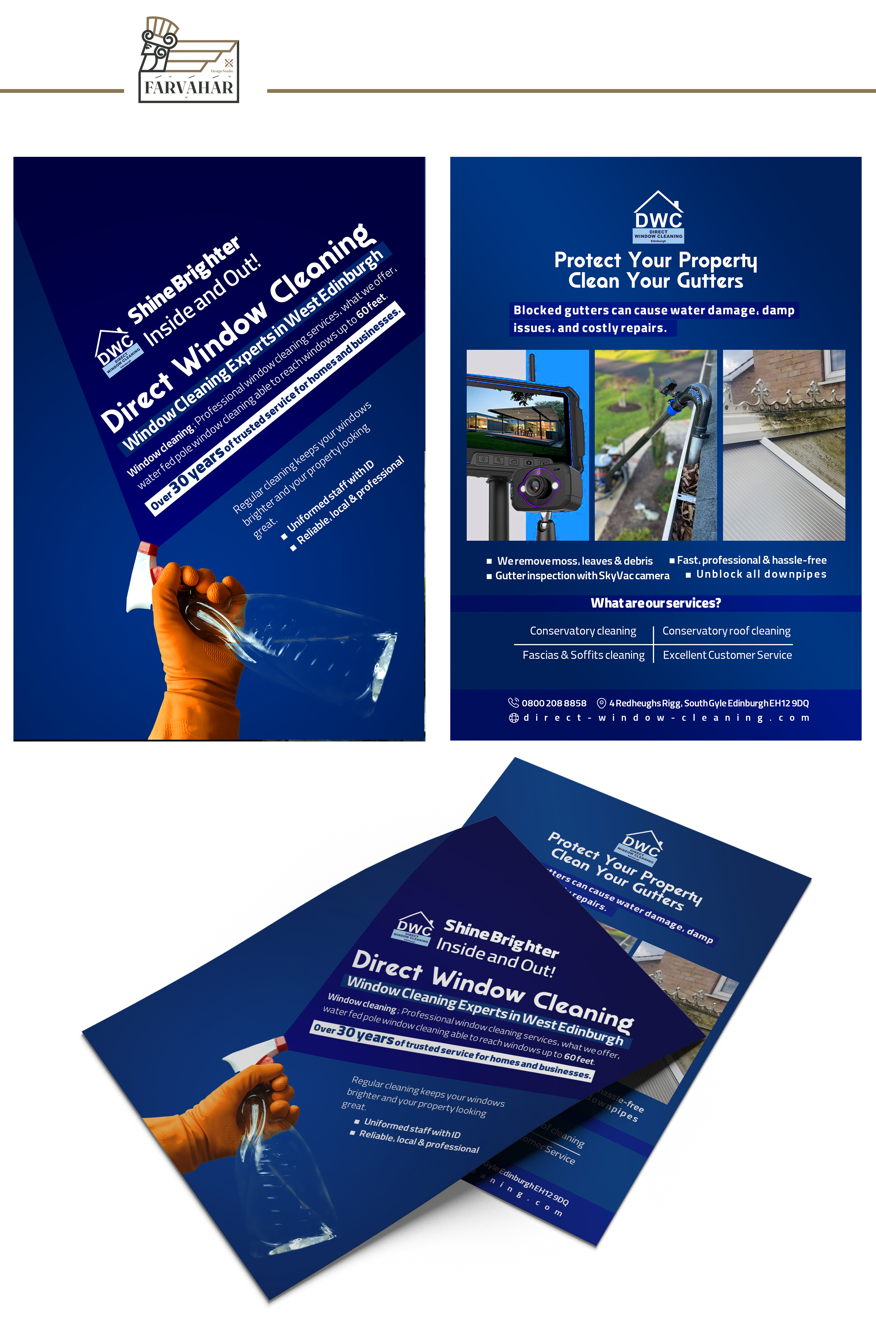 Flyer Design by Farvahar Design Studio for Direct Window Cleaning | Design #35289530