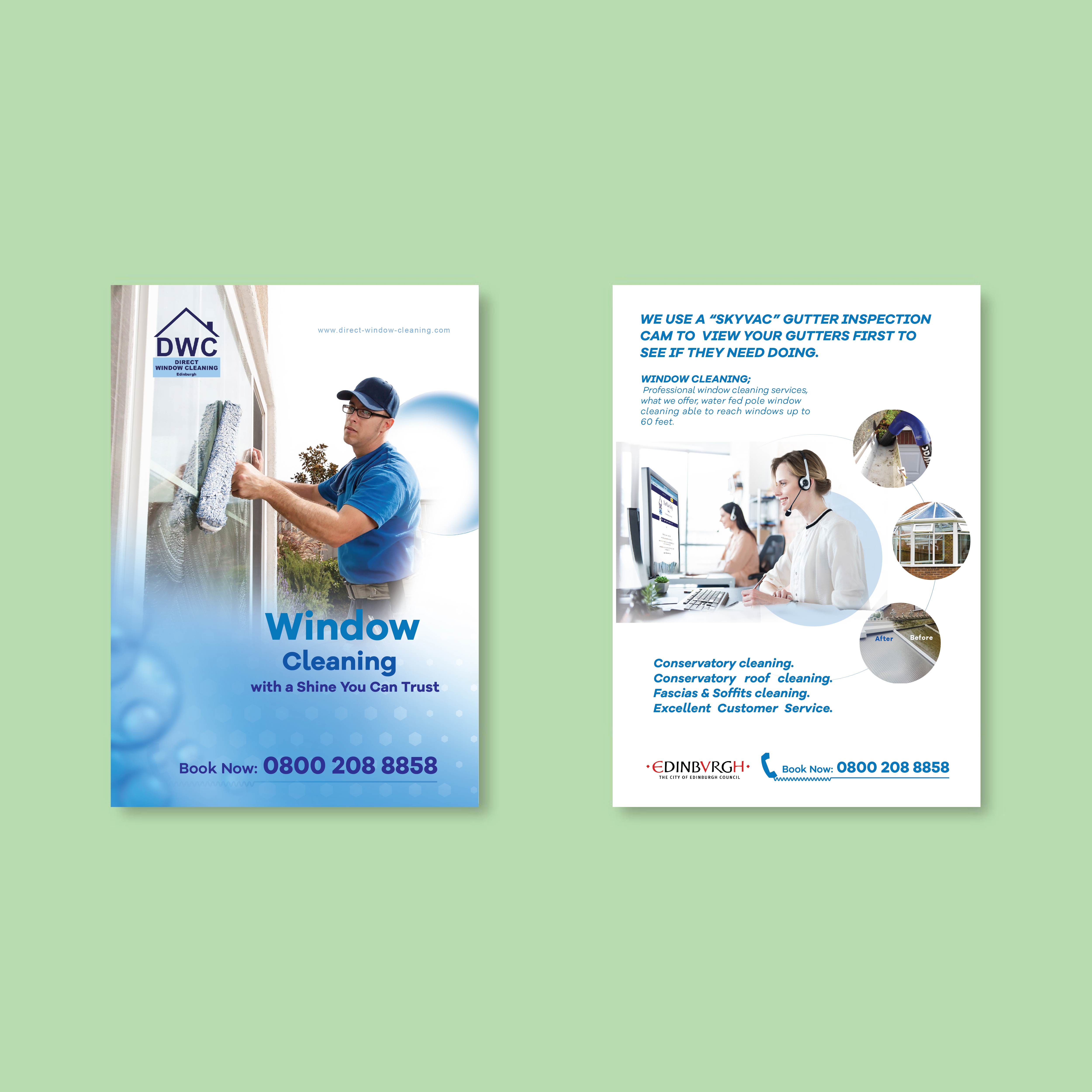 Diseño de Flyer por DesignRoundUp para Direct Window Cleaning | Diseño #35275674