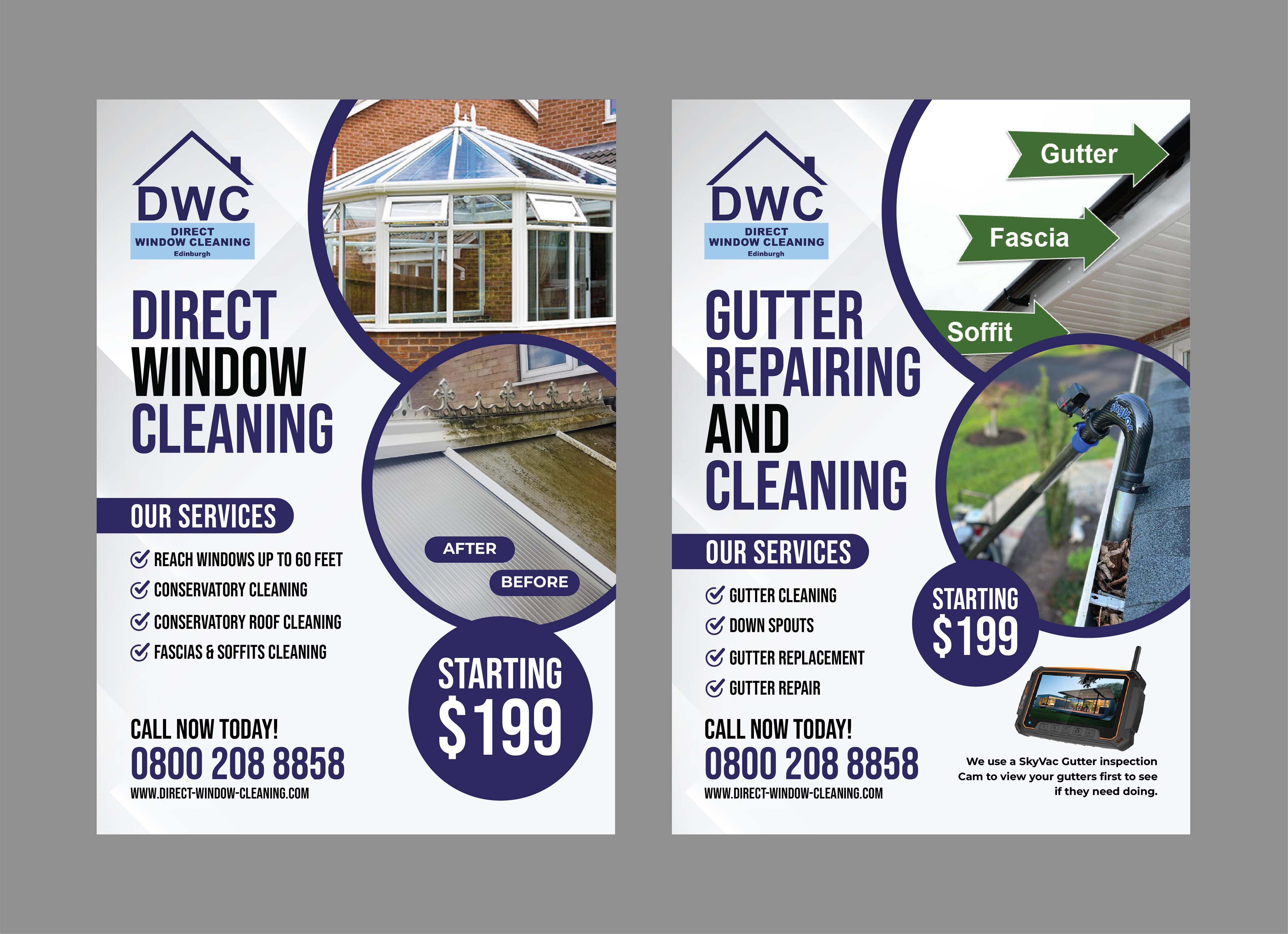 Flyer Design by 3Guys for Direct Window Cleaning | Design #35273452