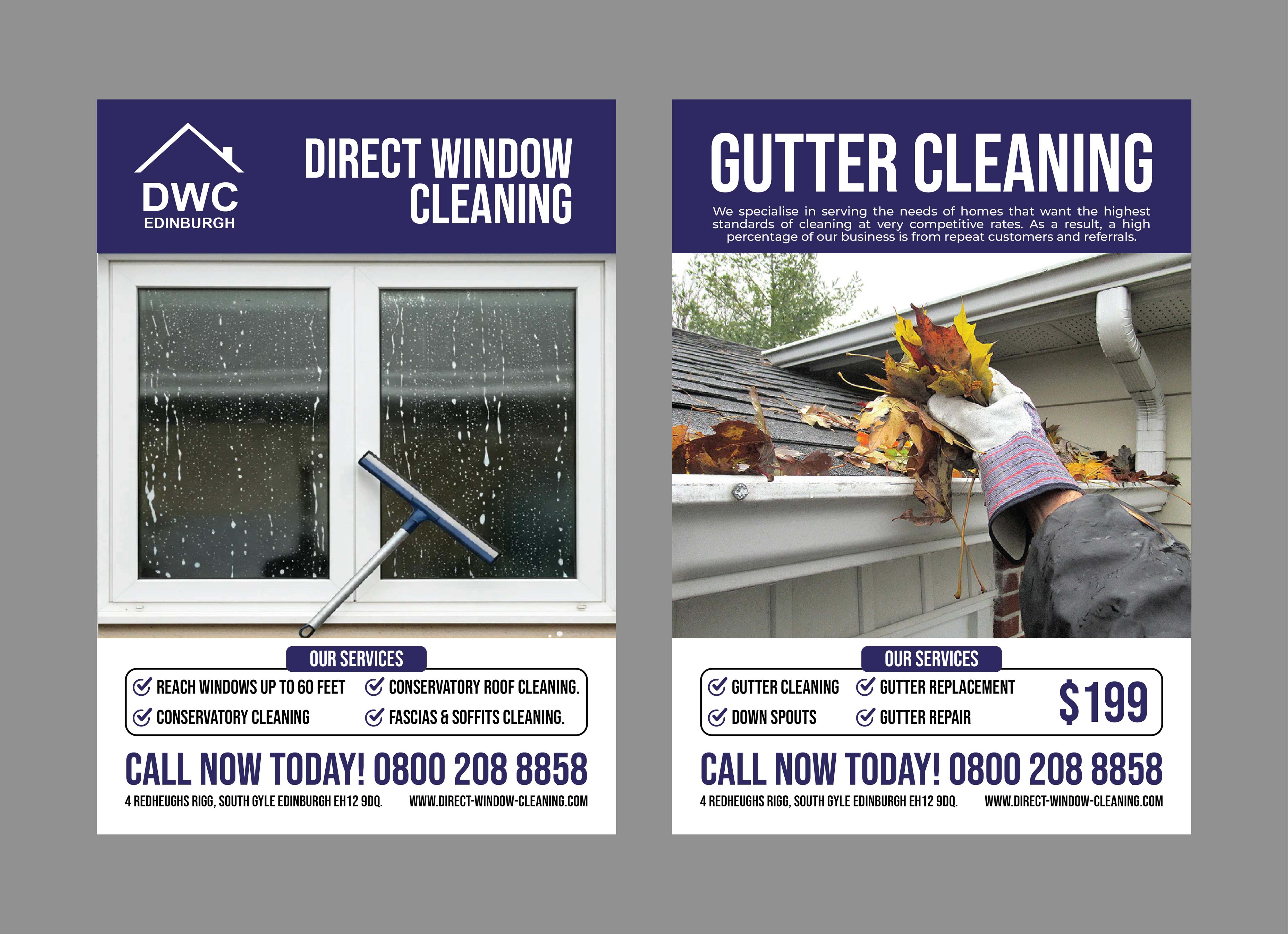 Flyer Design by 3Guys for Direct Window Cleaning | Design #35273453