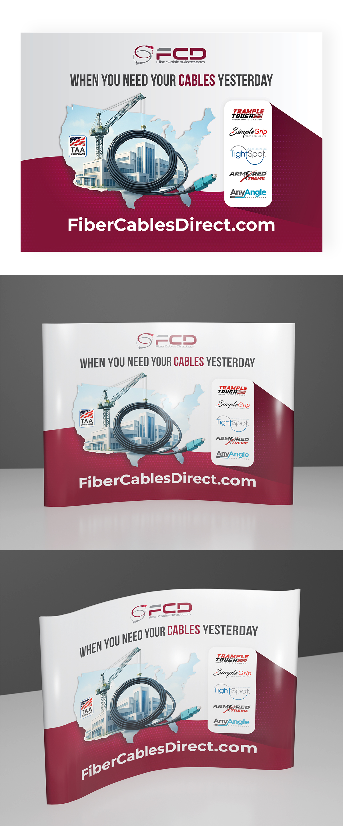 Trade Show Booth Design by Mohamed Javid for FiberCablesDirect.com | Design #35264179