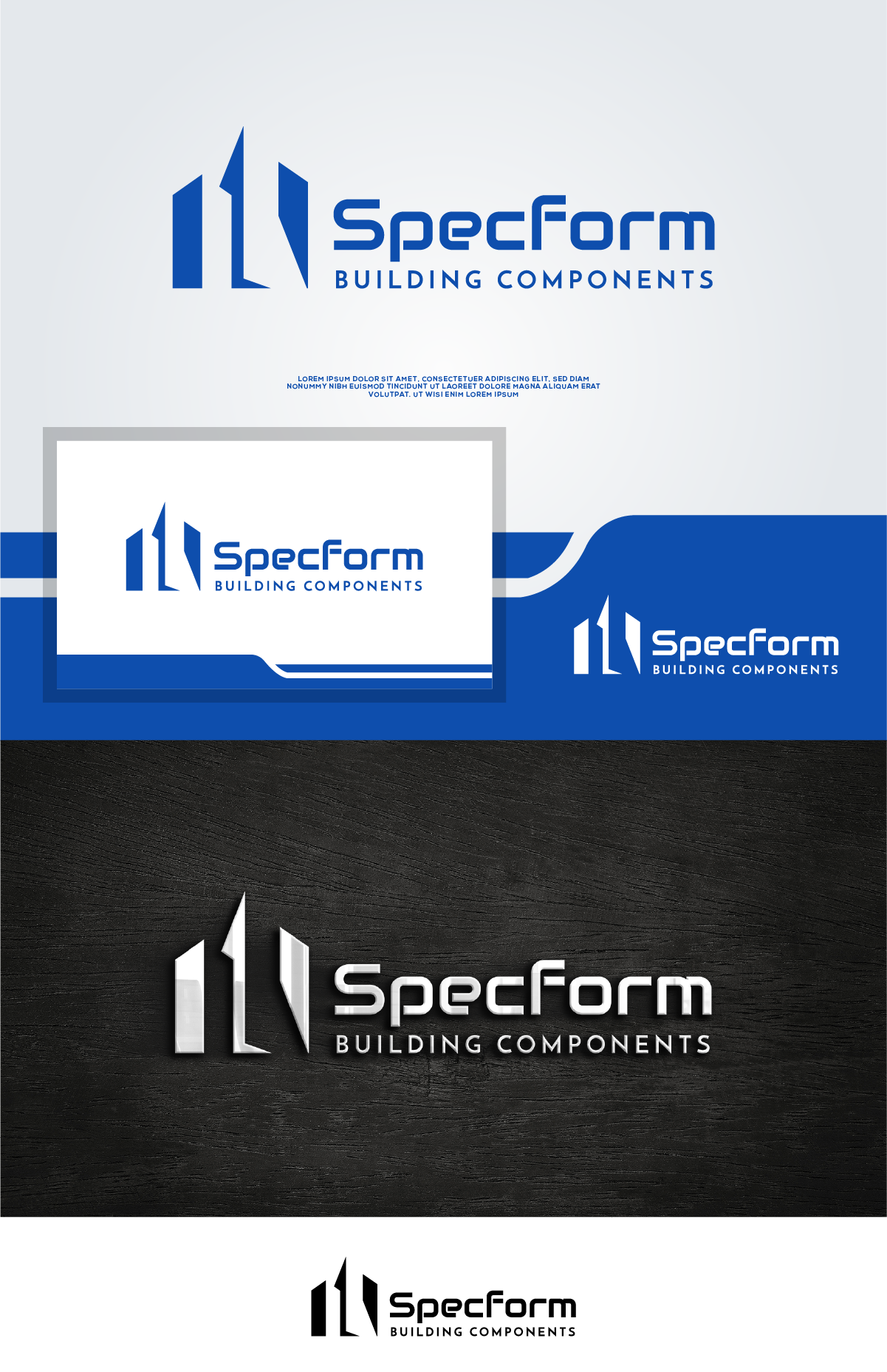 Logo Design by AlphabetZero.co.uk for Specform Building Components LLC | Design #35287923