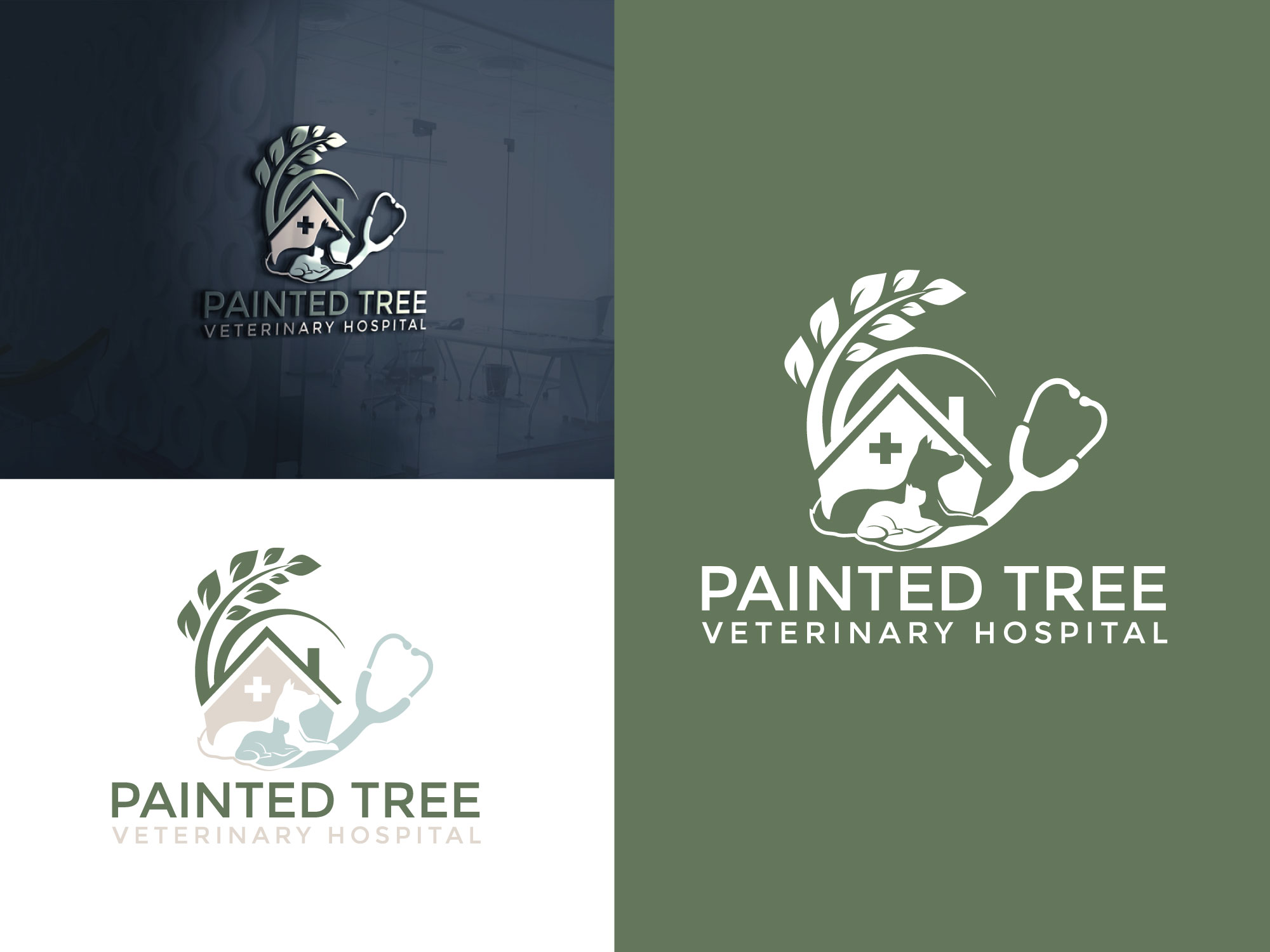 Logo Design by amran mollaa for Painted Tree Veterinary Hospital | Design #35279516