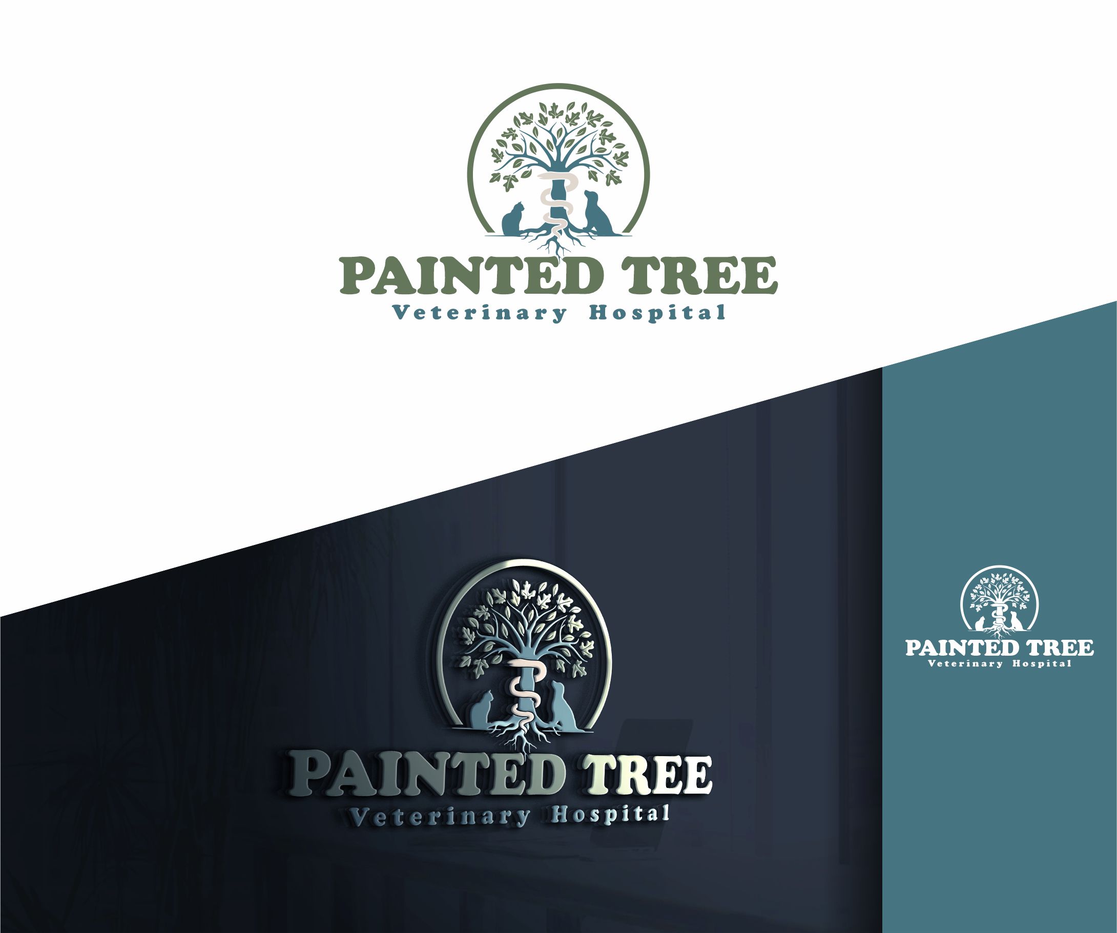 Logo Design by alkaline for Painted Tree Veterinary Hospital | Design #35278617