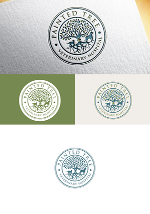 Logo Design by step forward 2 for Painted Tree Veterinary Hospital | Design: #35275588