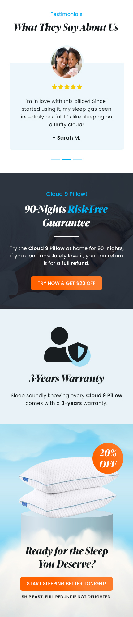Web Design by Starto Agency for Cloud 9 Pillows & More  LLC  | Design #35300763
