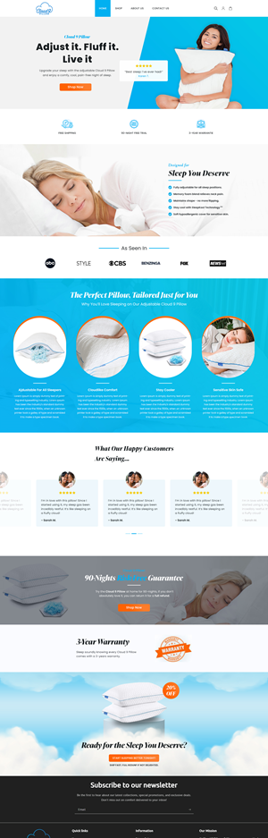 Web-Design von Starto Agency für Cloud 9 Pillows & More  LLC  | Design: #35310885