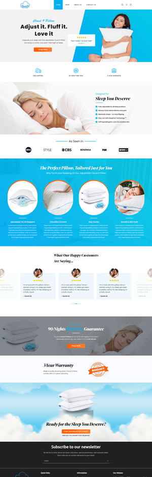 Web-Design von Starto Agency für Cloud 9 Pillows & More  LLC  | Design: #35310985