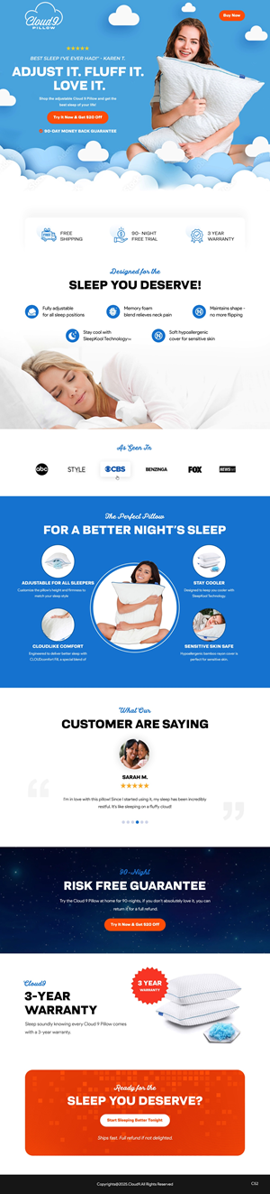 Web-Design von pb für Cloud 9 Pillows & More  LLC  | Design: #35302807