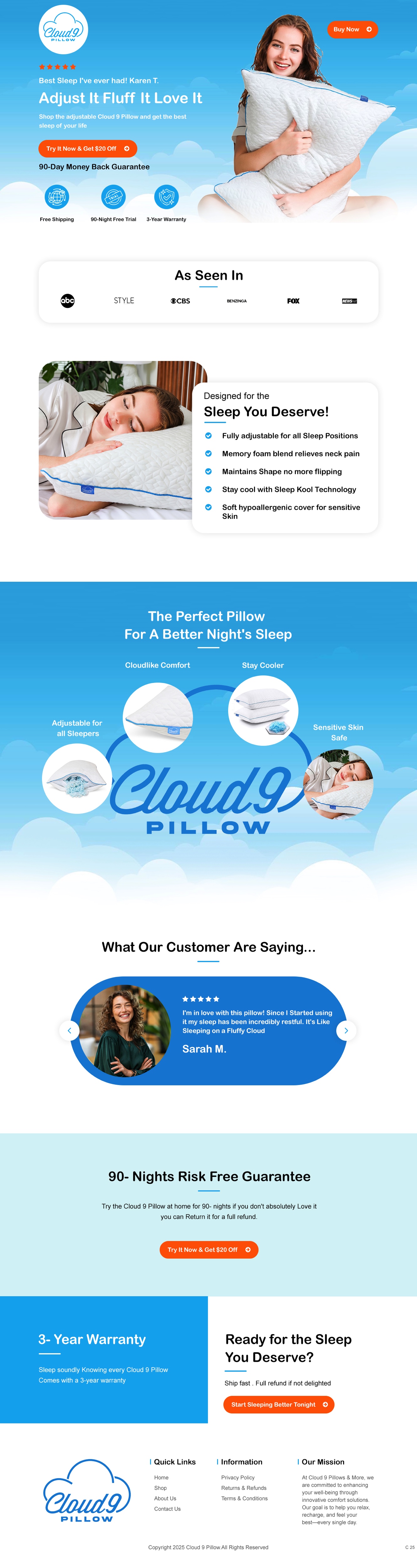 Web Design by pb for Cloud 9 Pillows & More  LLC  | Design #35302809
