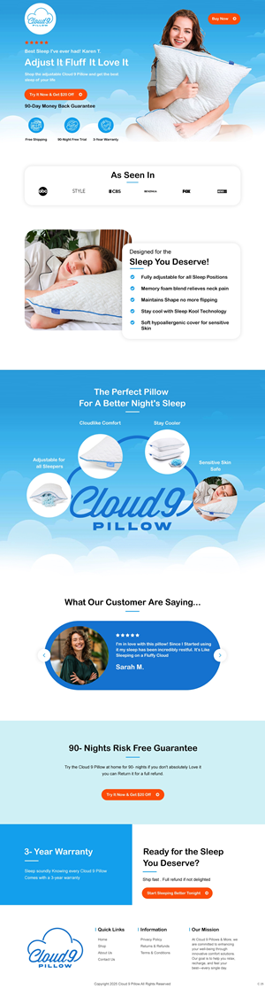 Web-Design von pb für Cloud 9 Pillows & More  LLC  | Design: #35302809
