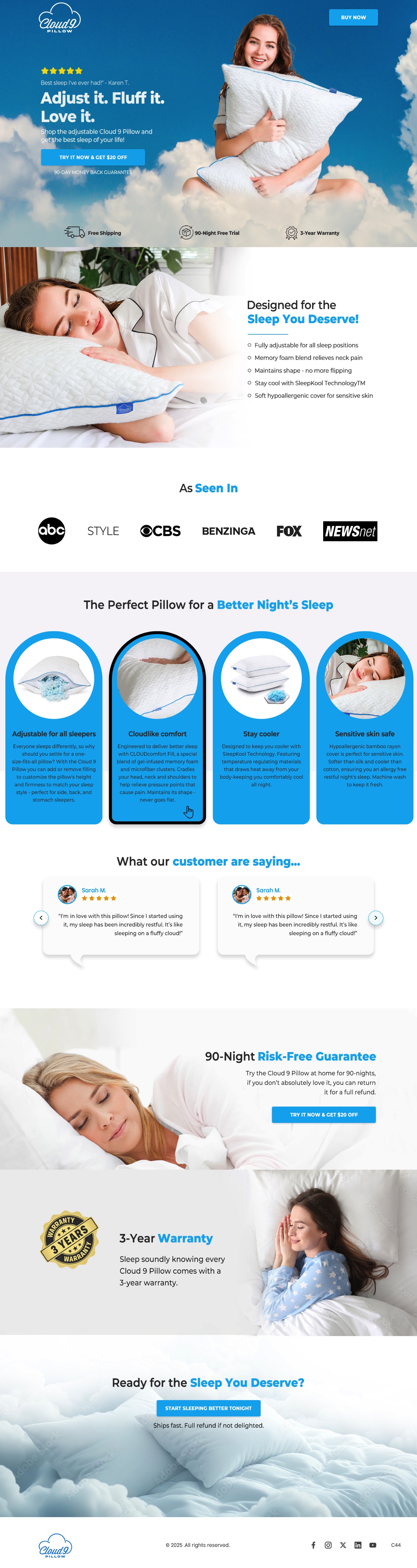 Web Design by pb for Cloud 9 Pillows & More  LLC  | Design #35302810