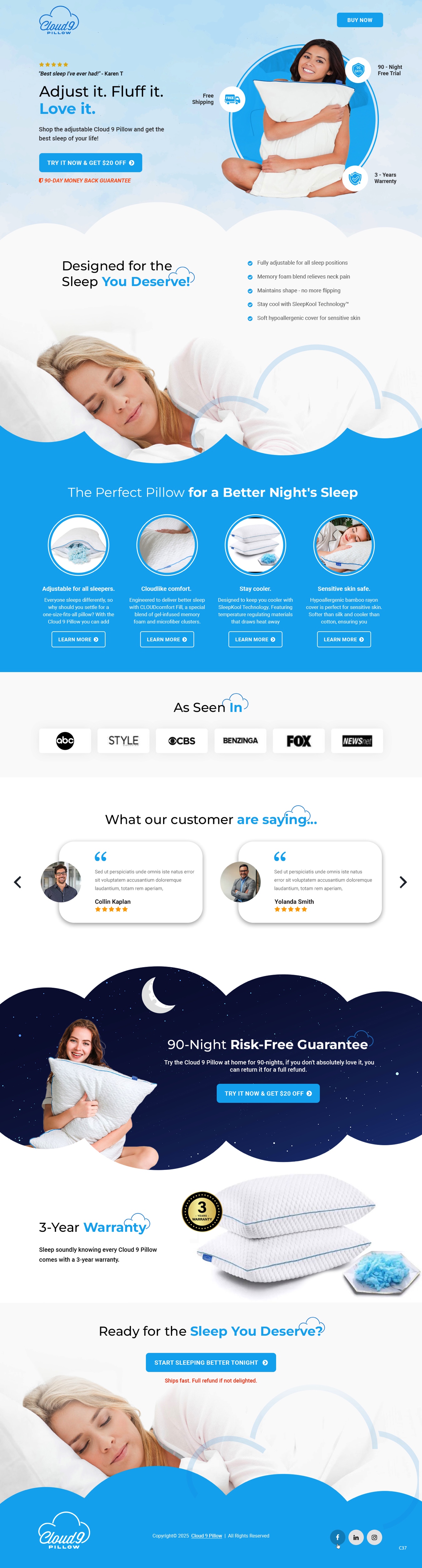 Web Design by pb for Cloud 9 Pillows & More  LLC  | Design #35302811