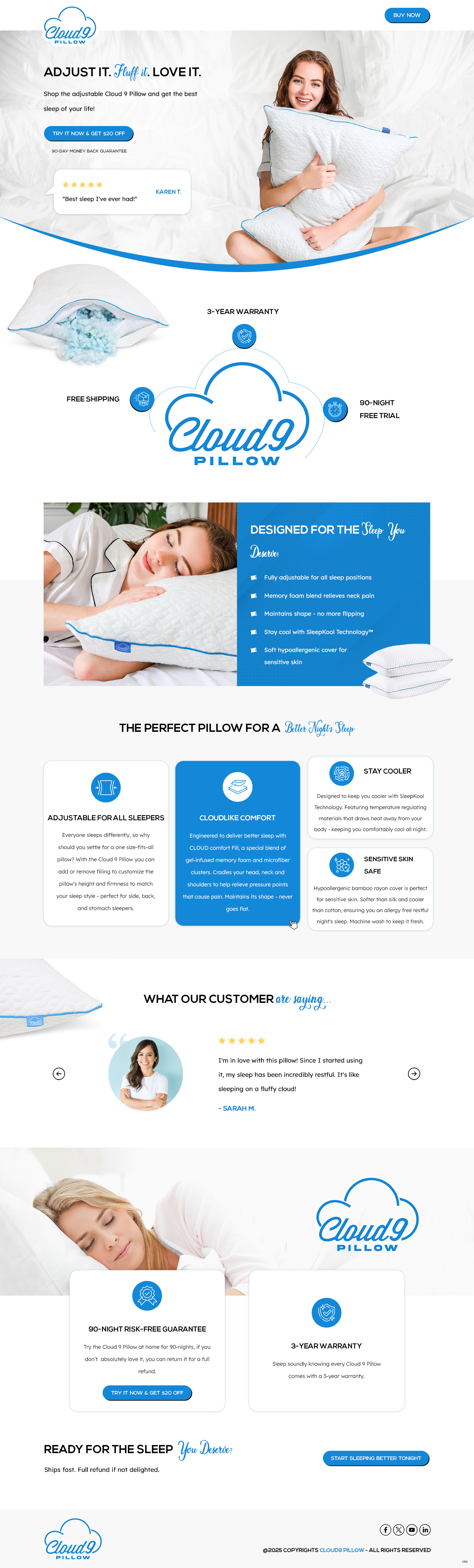 Web Design by pb for Cloud 9 Pillows & More  LLC  | Design #35302828