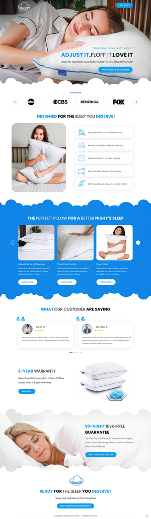 Web-Design von pb für Cloud 9 Pillows & More  LLC  | Design: #35302829