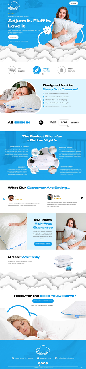 Web-Design von pb für Cloud 9 Pillows & More  LLC  | Design: #35302830