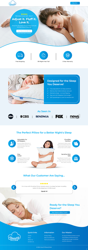 Web-Design von pb für Cloud 9 Pillows & More  LLC  | Design: #35302839