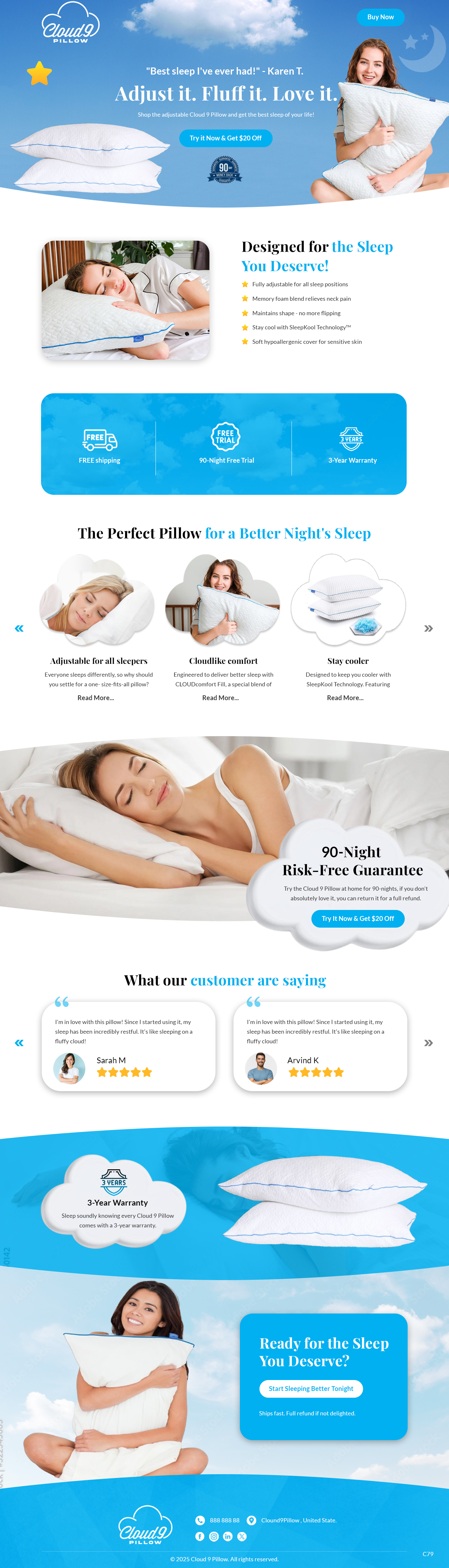 Web Design by pb for Cloud 9 Pillows & More  LLC  | Design #35302841