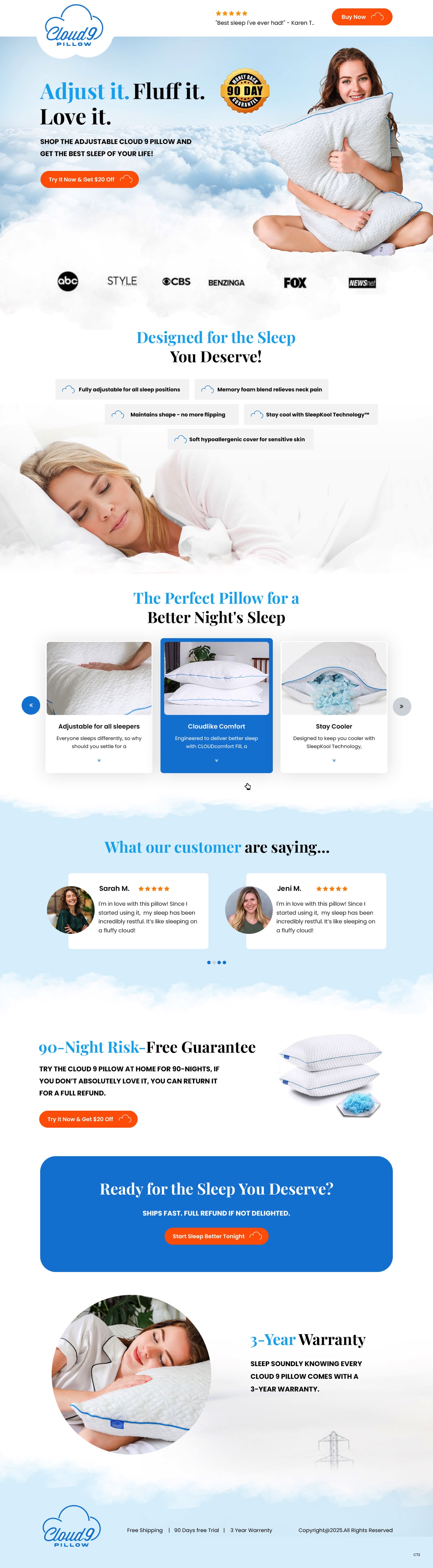 Web Design by pb for Cloud 9 Pillows & More  LLC  | Design #35302842