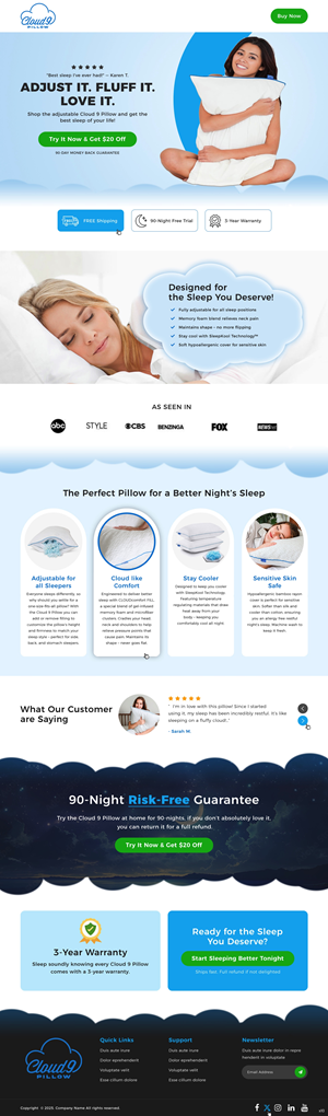 Web-Design von pb für Cloud 9 Pillows & More  LLC  | Design: #35302848