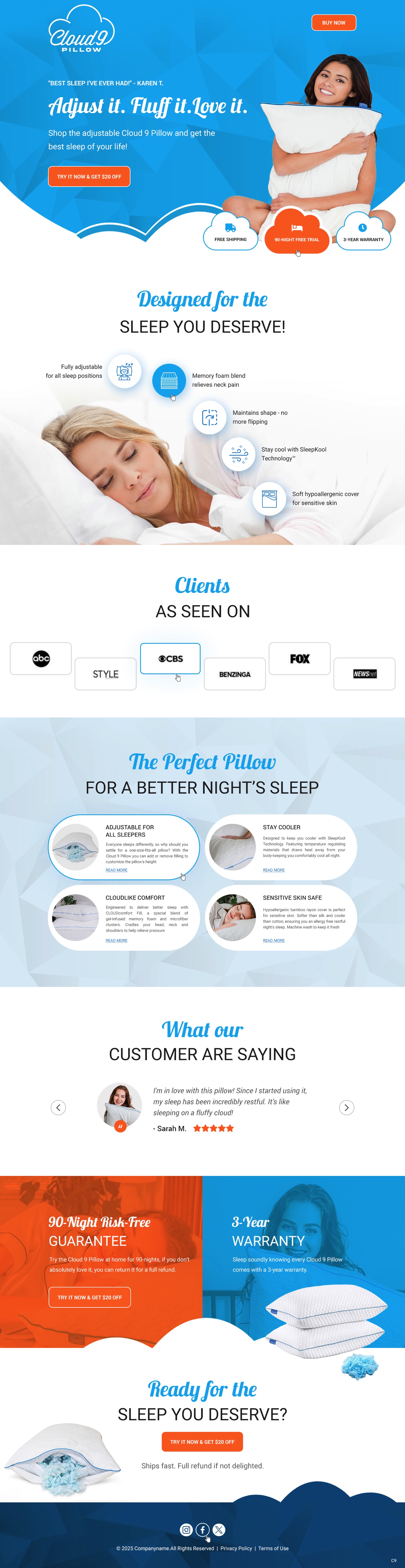 Web Design by pb for Cloud 9 Pillows & More  LLC  | Design #35302851