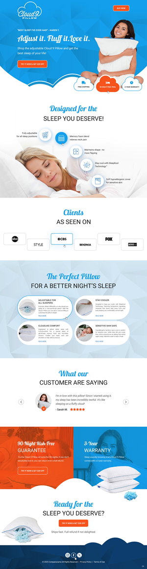 Web-Design von pb für Cloud 9 Pillows & More  LLC  | Design: #35302851
