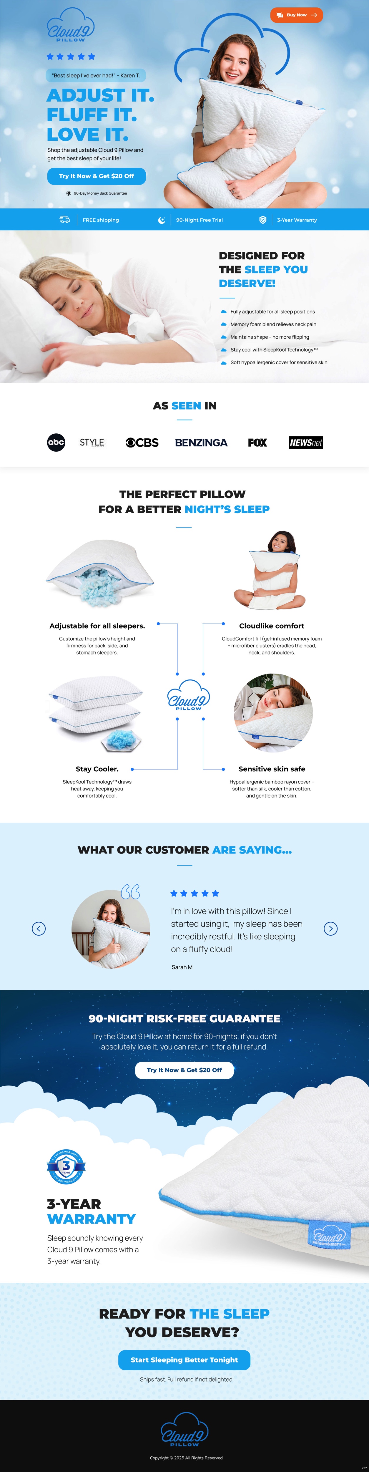 Web Design by pb for Cloud 9 Pillows & More  LLC  | Design #35302852