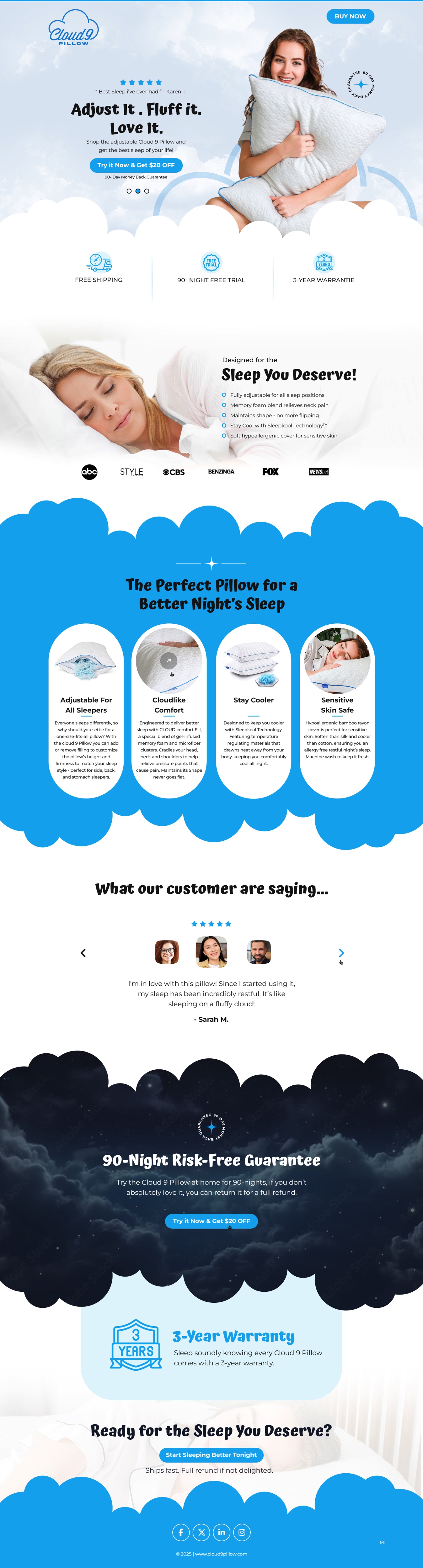 Web Design by pb for Cloud 9 Pillows & More  LLC  | Design #35302853
