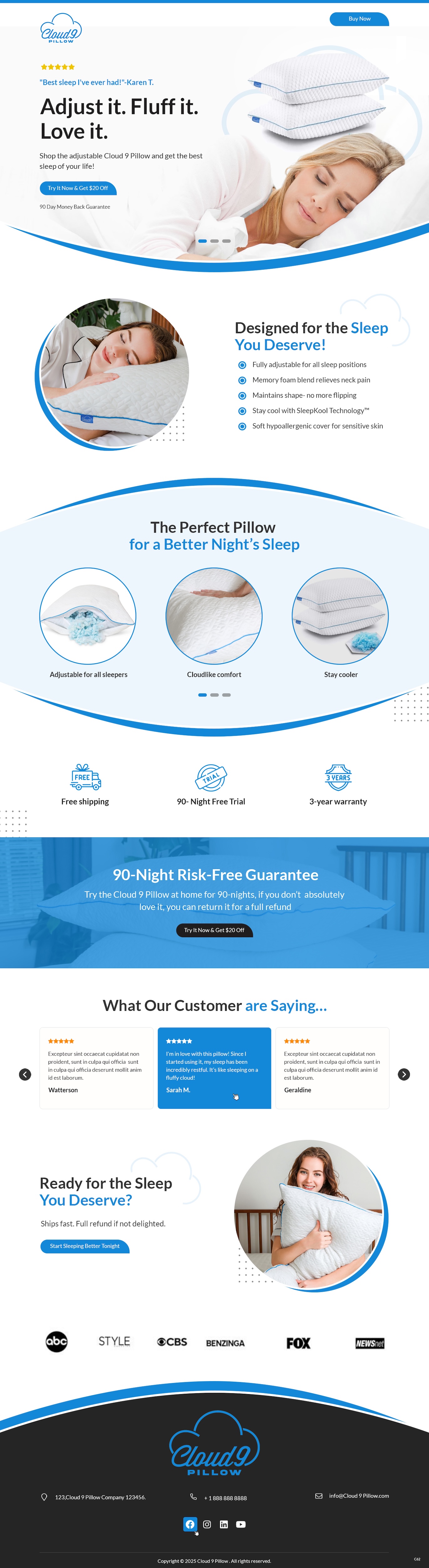 Web Design by pb for Cloud 9 Pillows & More  LLC  | Design #35302886
