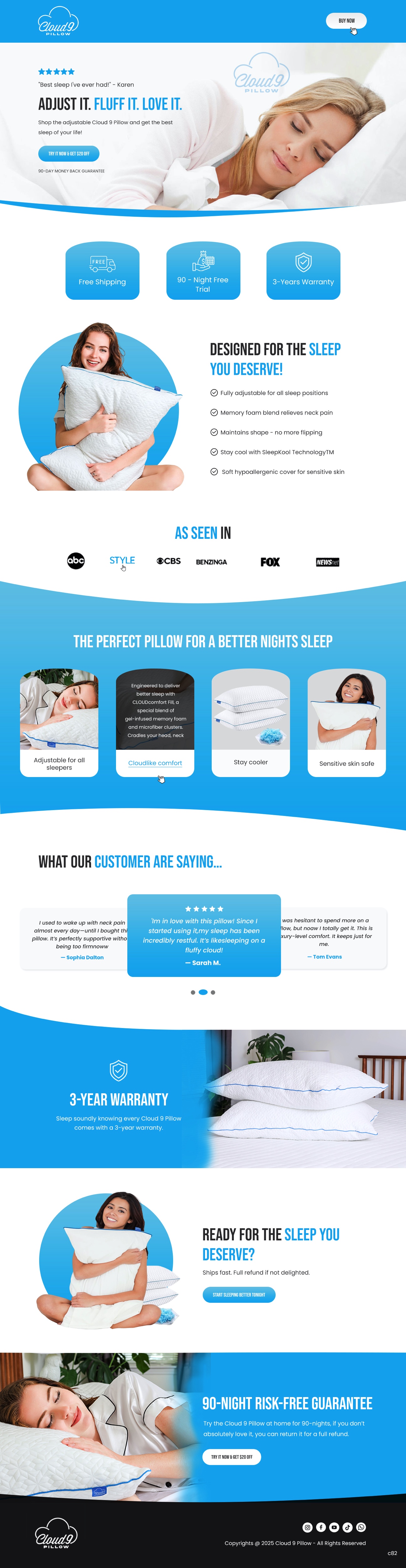 Web Design by pb for Cloud 9 Pillows & More  LLC  | Design #35309640