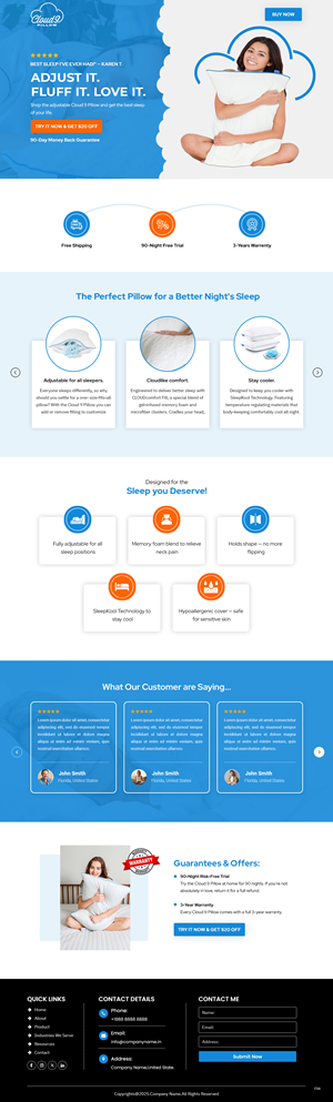Web-Design von pb für Cloud 9 Pillows & More  LLC  | Design: #35309641