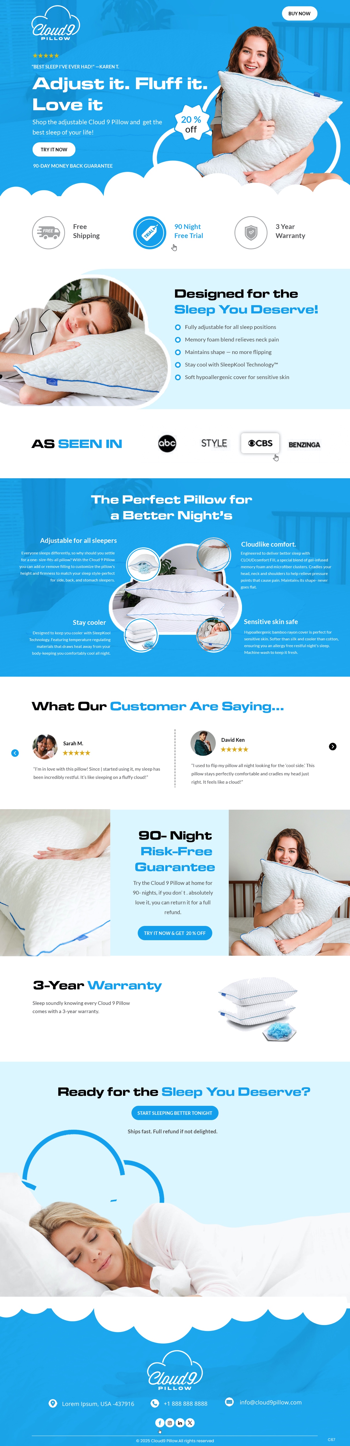 Web Design by pb for Cloud 9 Pillows & More  LLC  | Design #35309644