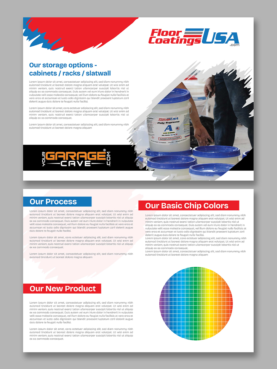 Brochure Design by YourLogoMaster for Your Garage Cave LLC | Design #35315519